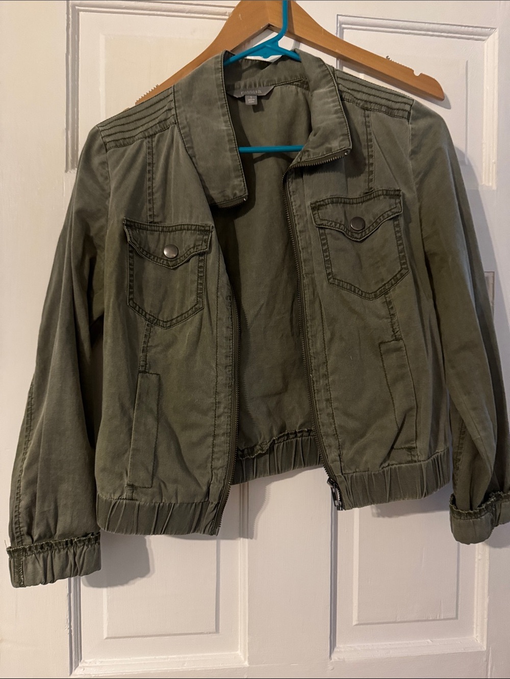 Rubbish Olive Utility Zip-Front Jacket